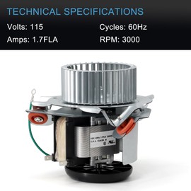 Adviace J238-150-15215 Draft Inducer Blower Motor Kit for Jakel Inc Furnace, HC21ZE123A Draft Inducer Motor for Carrier Furnaces & Bryant Furnaces & Payne Furnaces