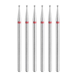 HARFINGTON 6pcs 200-230 Grits Diamond Grinding Bit 1mm Ball Head 2.35mm Shank 1mm Length Stone Sanding Drill Bits Rotary Tool for Ceramic Glass Nails Grinding Polishing