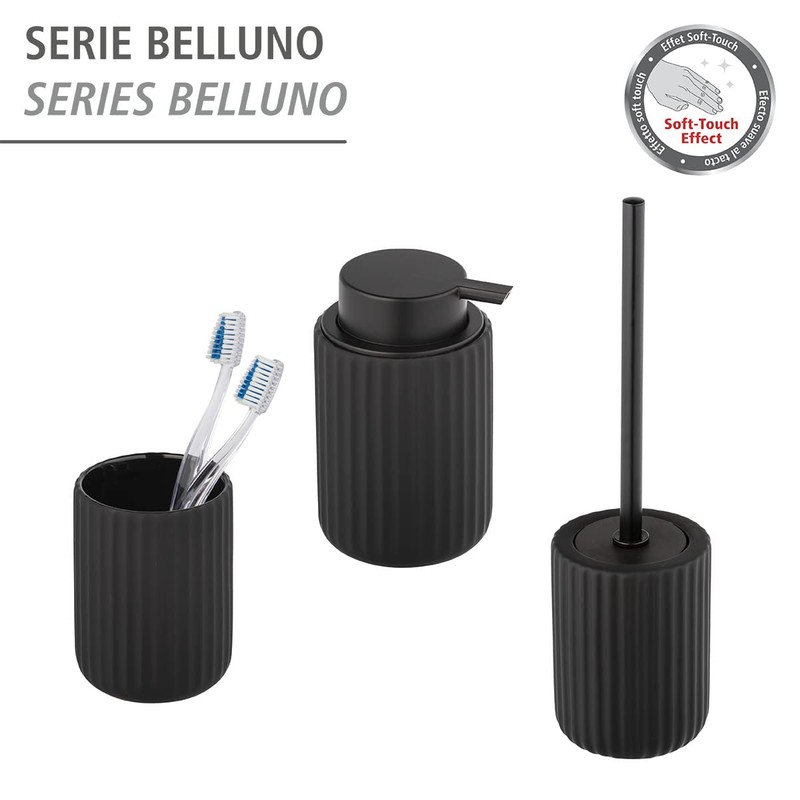 WENKO Belluno Liquid Soap Dispenser, Refillable Soap Dispenser Made of