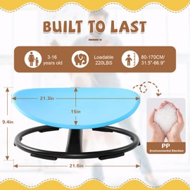 Zhenx Spinning Chair for Autistic Kids, Kids Sensory Swivel Chair, Sensory Spinner Seat for Toddlers with Autism & ADHD Children, Sit and Spin Training Body Coordination (Blue)