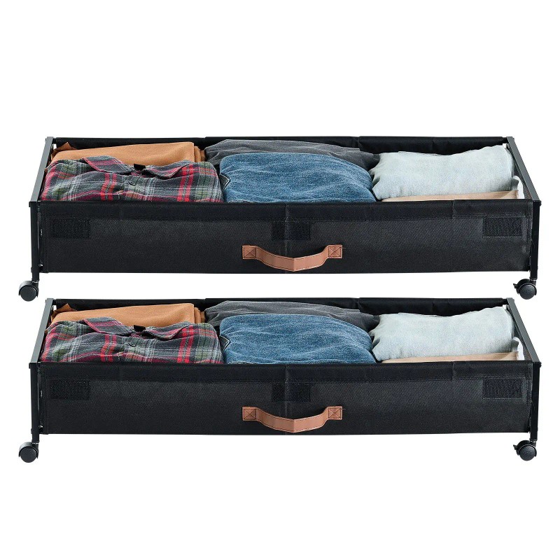 Clear Lid Underbed Container 7.3 Inch Rolling Shoe Organizer 36.0