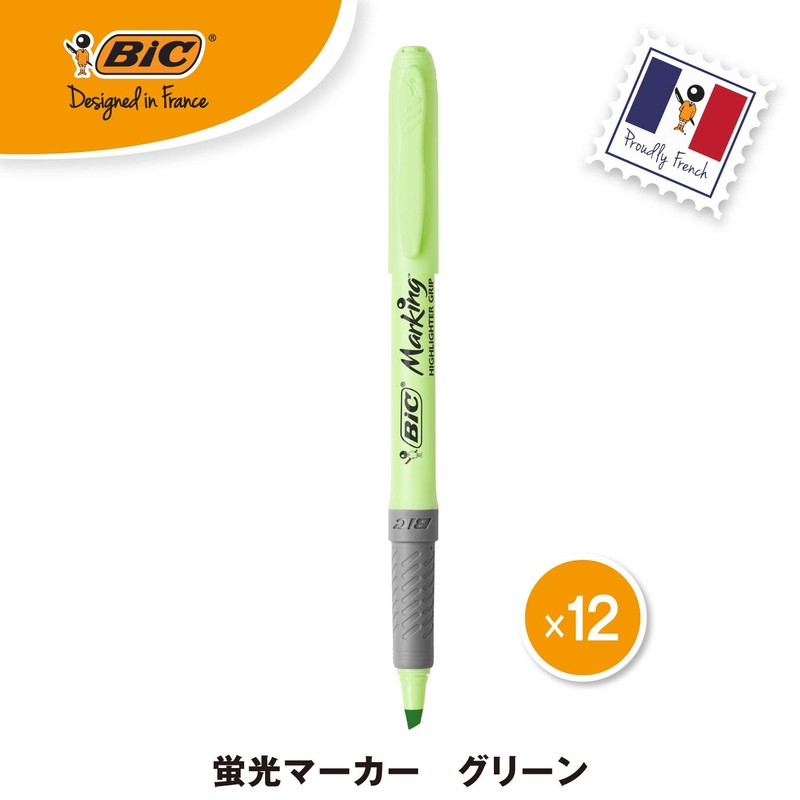 Bic Japan BRIGBKPSTGRN Highlighter, Marking Highlighter Pastel, Green, Pack of