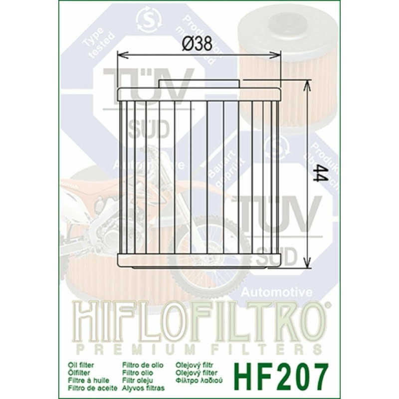 Hiflofiltro 2019-2025 Kawasaki KX450 HiFlo Oil Filter HF207 KX 450