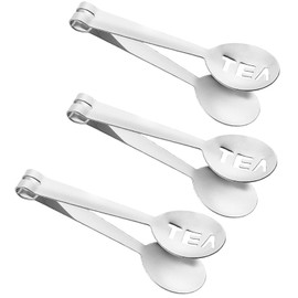 Tea Bag Squeezer Tongs, 3 Pack Tea Bag Strainer Tea Bag Tongs Tea Bag Holder Grip Metal Spoon Mini Sugar Clip Kitchen Bar Ice Cubes Tools Stainless