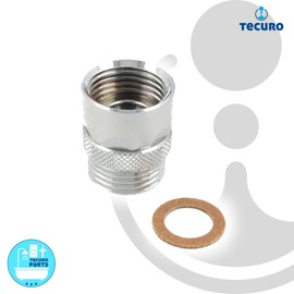 tecuro Anti-twist lock for 1/2 inch shower hoses and hand showers made of chrome-plated brass with rubber seal