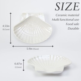 Pretty Jolly Ceramic Spoon Rest for Stove Top Shell Shape Large Kitchen Spoon Holder for Counter White Utensil Rest for Coffee Bar Home Decorative Cooking Spatula Rest 5.9in