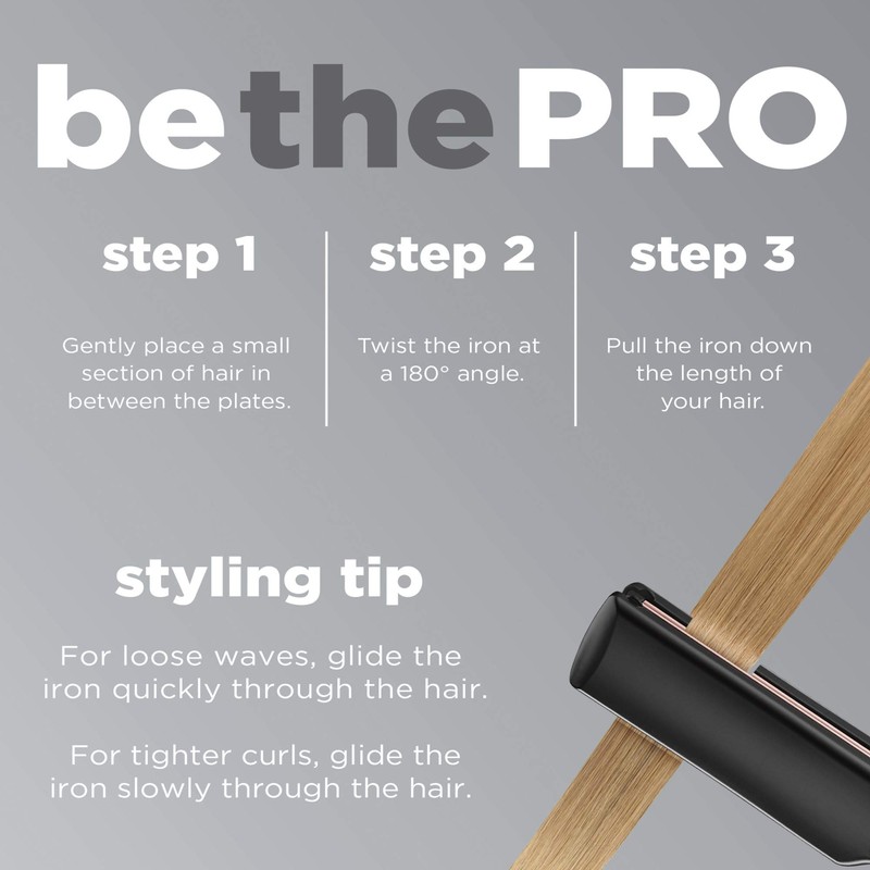 Infiniti PRO CONAIR Rose Gold Ceramic Flat Iron Hair Straightener,