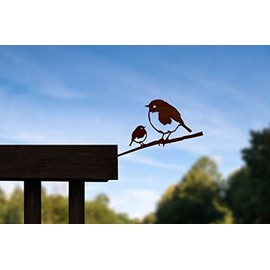 METALBIRD - Robin and Chicks - Outdoor Garden Ornaments in Corten Steel - Metal Art Proudly Made in Britain