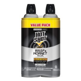 Hot Shot Wasp & Hornet Killer Spray, For Insects Eliminates the Nest, Sprays Up To 27 Feet, 14 fl Ounce, 2 Pack