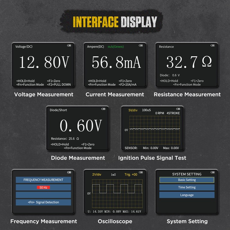 AUTOOL Electrical Diagnostic Multimeter AC/DC Current Voltage Resistance Diode Tester