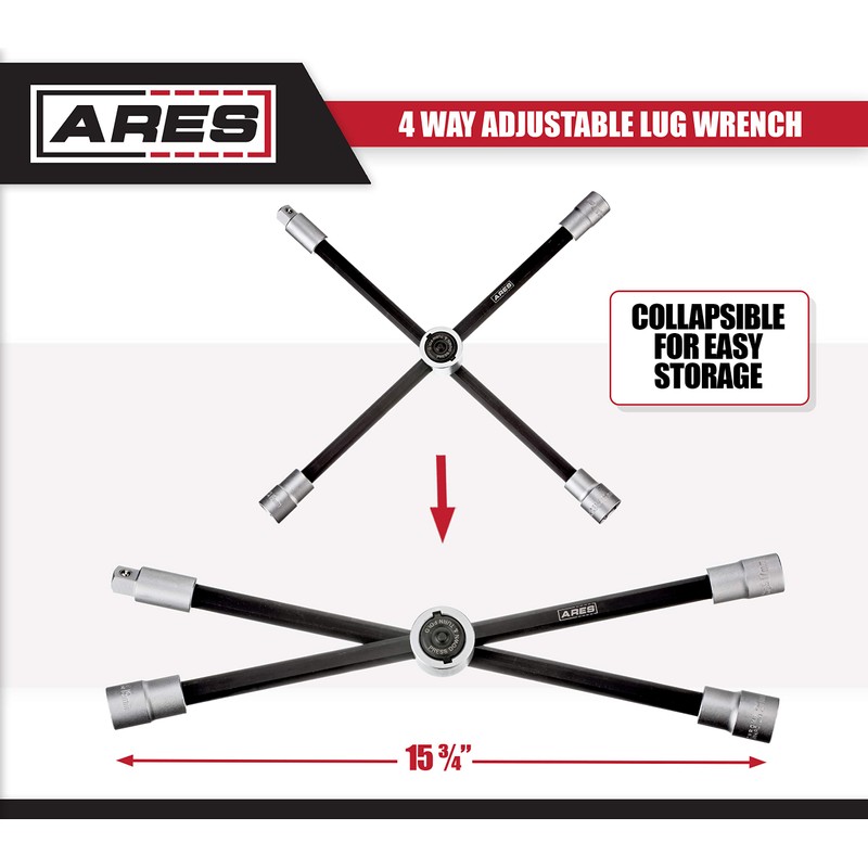 ARES 57000 – 26-Inch Universal Multi-Position Lug Wrench Set -