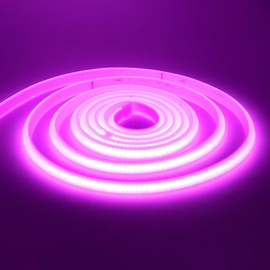 HEGEHE 220V COB Neon Light Strip with On/Off Switch, Cut to 50cm, 288LED/m Flexible and Waterproof Silica Gel Rope Light (2m, Purple)