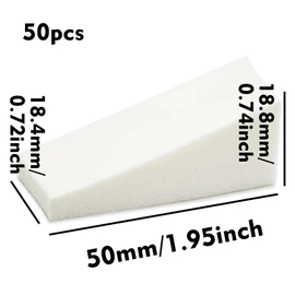 Pack of 50 White Sponges Triangular, Makeup Sponges Triangular, Washable Sponges, Face Sponge, Cosmetic Sponge, Makeup Sponge, Small for Powder, Cream, Liquid