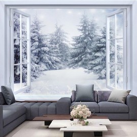 Forest Tapestry Wall Aesthetic Scenery Wall Tapestry,Mountain Tapestries,for Home Office Dorm Indoor and Outdoor Decoration Large Size 59(W) x59(L) Inch (GT150-1)