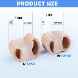 ZADEICK Toe Separator, 2 PCS Bunion Corrector Big Toe Straightener with 2 Loops, Bunion Protector Suitable for Hallux Valgus Correction Women Men