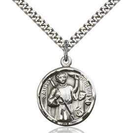Sterling Silver Men's GENESIUS Pendant - Includes 24 Inch Heavy Curb Chain - Deluxe Gift Box Included