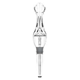 HOST TILT Wine Aerator Pour Spout, Wine Bottle Spout Pourer, Wine Pourer Aerator with Stand, Silicone and Plastic, Gray Set of 1