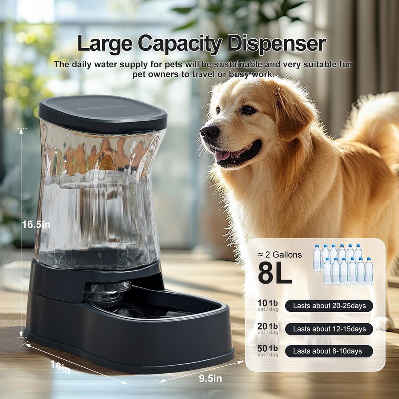 Gardner Pet Automatic Dog Water Dispenser Gravity Stainless Steel Water
