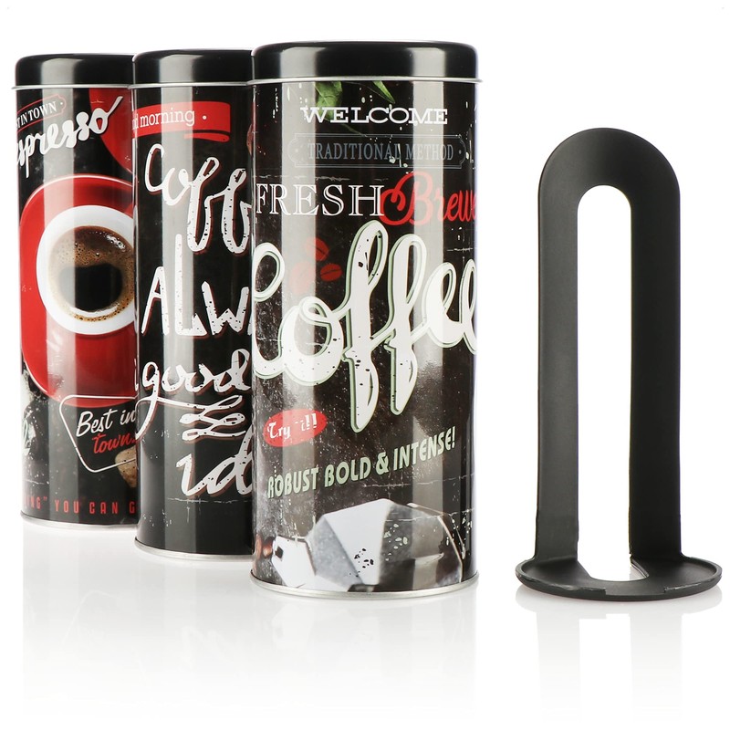 com-four® Coffee Pod Tins, Decorative Tin, Storage Containers for Coffee