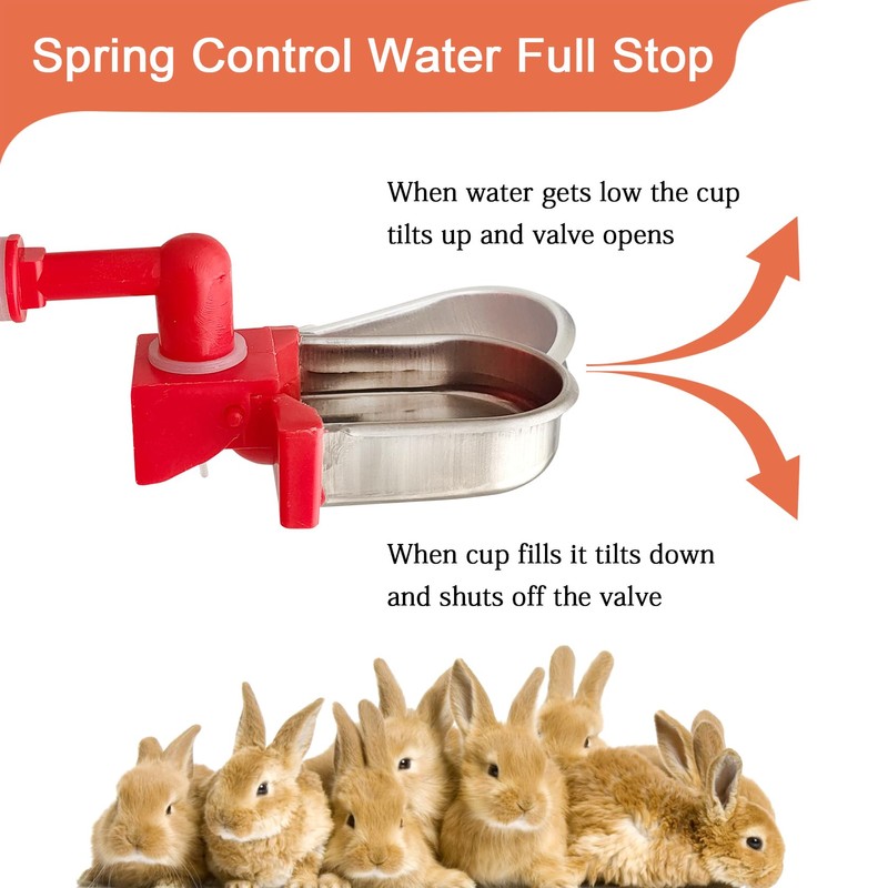 Metal Rabbit Chicken Water Cup Chicken Kettle DIY Rabbit Chicken
