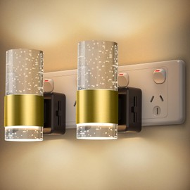 Night Light Plug in, LED Night Light with Dusk to Dawn Sensor, Dimmable Night Light with 0-100 LM Adjustable Brightness, 3000K Kids Nightlight for Bedroom, Bathroom, Kitchen, Hallway, Stair (2 Pack)