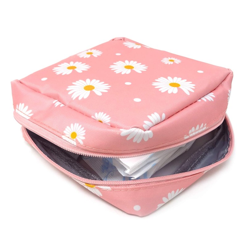 Honbay Daisy Large Capacity Sanitary Napkin Bag, Tampons Pouch, Nursing