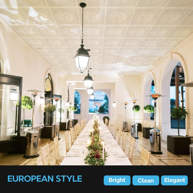 STICKGOO Drop Ceiling Tiles 24"x24", PVC Panels Plastic Ceiling Tiles