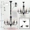 6-Light Black Farmhouse Chandelier,Industrial Modern Light Rustic Candle Style Hanging