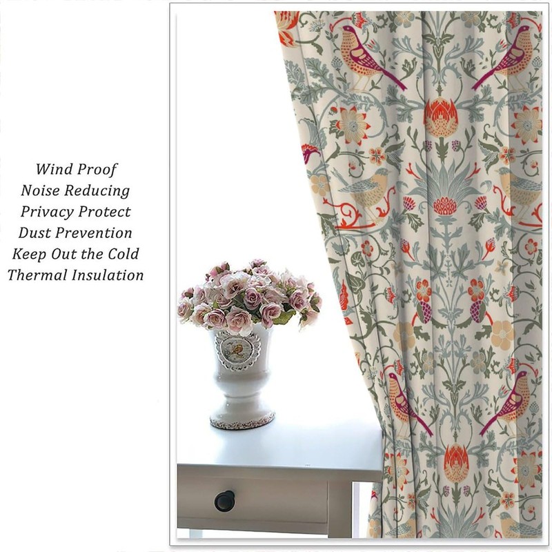 XBDDZSW - Cortinas bohemias de William Morris estilo retro, diseño
