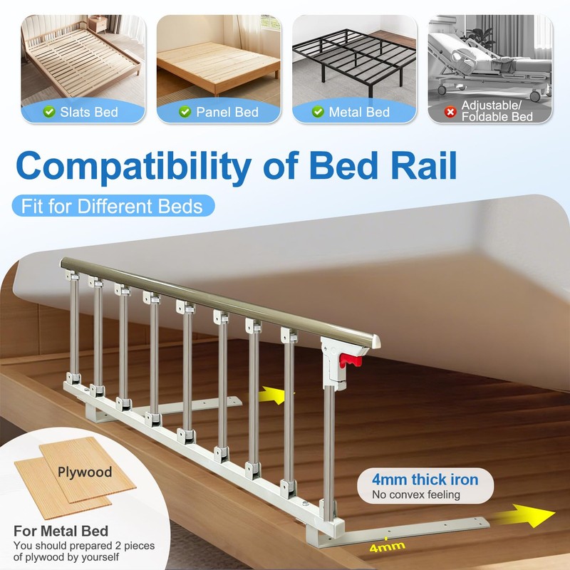 Bed Side Rails Guard for Elderly Adults Seniors Assist Rail