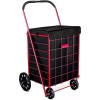 Folding Grocery Basket Cart Shopping Wheel Large Utility Laundry18"X15"