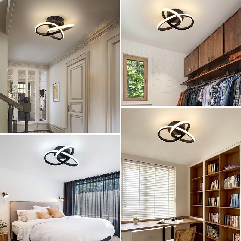 TIAZFCA 10 Inch Modern Ceiling Light, 24W LED Dimmable Ceiling
