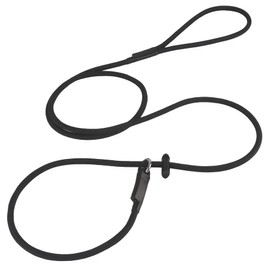 Slip Lead Dog Leash – Strong Nylon Training Rope with Spring-Loaded Adjustable Stopper – 5/16" x 4/5/6ft -No Pull Heavy Duty Leash for Small Medium Large Dogs (Black, 6 FT)