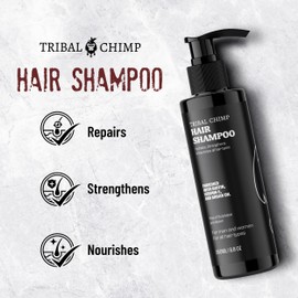 Tribal Chimp 8.8oz Moisturizing Shampoo for Men and Women - Nourishing, Strengthening & Hydrating Hair Shampoo Formula for All Hair Types With Biotin, Argan Oil, Vitamin E, and Costus Oil