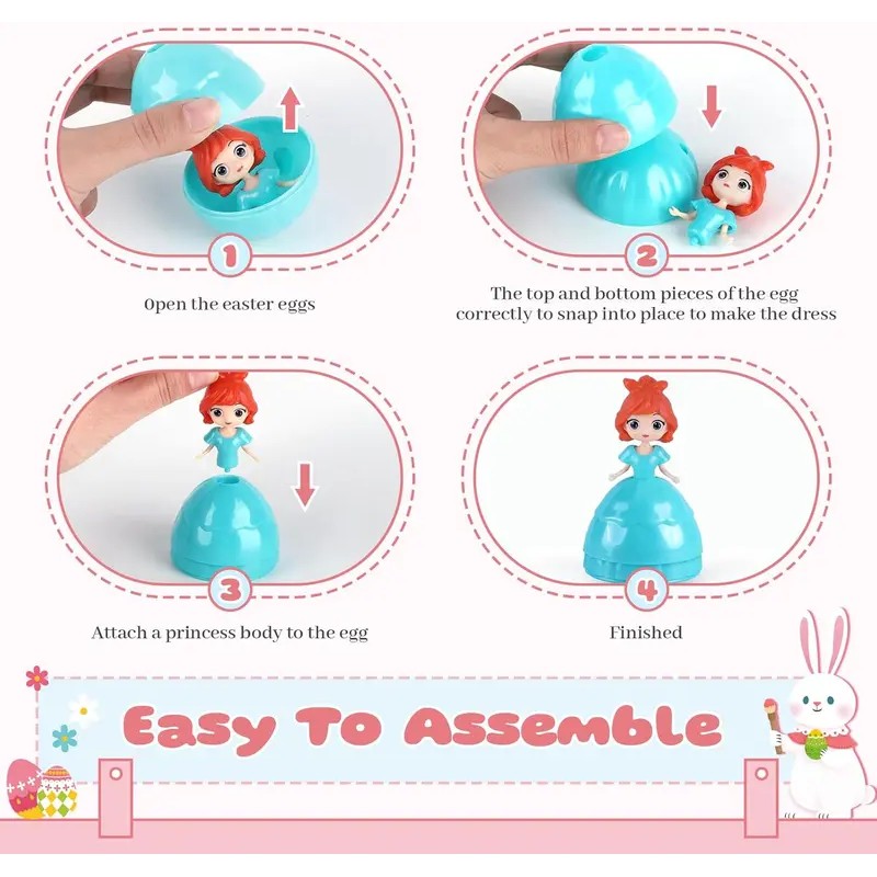 12 Piece Prefilled Easter Eggs for Kids Easter Basket Fillers