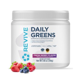 Revive MD Daily Greens Powder, Polvos De Frutas Y Verduras Frescas Y Orgánicas, Linaza Molida, Semillas De Chía, Inulina Prebiótica, Probióticos,...  