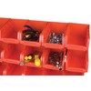 Performance Tool W5186 15-Bin Table Top Storage Rack , Red