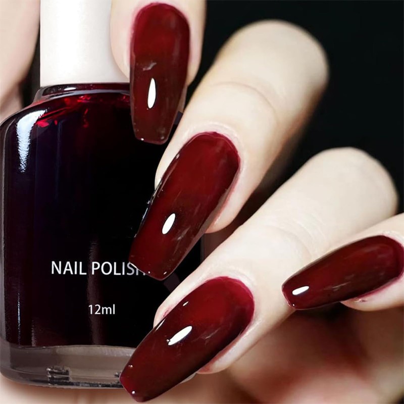 Cherry Red Nail Polish, 12ml Quick Dry Nail Lacquer, Nail