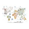 Fenteer Animal World Map Wall Stickers Wall Decals,Cute Kids Educational