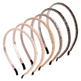 KEUKORZ Rhinestone Headbands - 6Pcs Sparkle Glitter Thin Hairbands Non-Slip with Rhinestone for Women Girls - Fabulous Hair Accessories for Wedding (6 Colors)