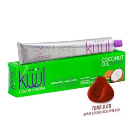 KÜÜL - Color System Tinte Permanente para Cabello Tono 6.66 90 ml, con Aceite de Coco, Filtro UV y Colágeno, Prolonga Intensidad del Color, Aporta Hid