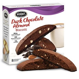 Nonni's Dark Chocolate Almond Biscotti Italian Cookies - Italian Biscotti Cookies - Biscotti Individually Wrapped w/ Bittersweet Chocolate & Almonds - Kosher - 6.88 oz, 6 Pack