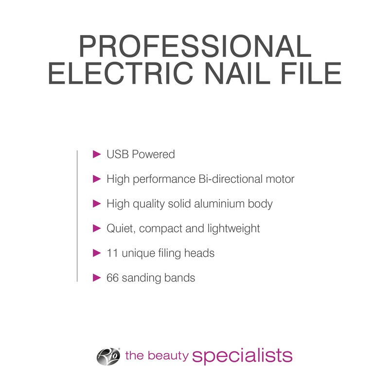 Rio Professional Portable USB Electric Nail File for Acrylic, Gel