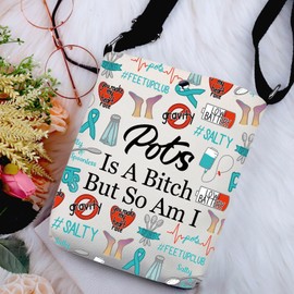 G2TUP POTS Inspired Gift POTS Is A B* Makeup Bag POTS Awareness Cosmetic Bag POTS Syndrome Fighter Gift (POTS Is A B* X)