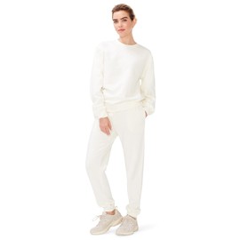 KUT & SO Sweatsuits for Women – Essential 2-Piece Tracksuit Set Includes Fleece Jogger and Matching Crewneck Sweater Cream White XX-Large