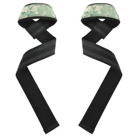 Correas de levantamiento de flores de rosas verdes y blancas de 26 pulgadas de neopreno acolchado para levantamiento de pesas, gimnasio, peso muerto, guantes de ejercicio gimnasio