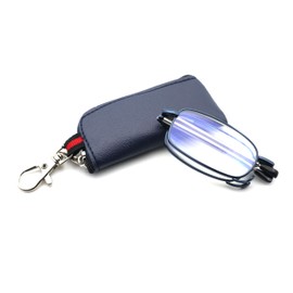 COVESATO Folding Reading Glasses for Men Women Blue Light Blocking Readers with Keychain Compact Bags (Blue,1.50)