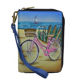 Anna by Anuschka Women's Passport Organizer Wristlet Leather Hand Painted Exterior-Beach Day, One_Size