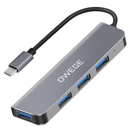 USB C Hub, USB C Adapter USB C Docking Station, USB-C Hub 4-Port USB 3.0, Suitable for MacBook, Mac Pro/Mini, iMac, Surface Pro, XPS, Notebook PC and More Type C Devices Laptop, Space Grey