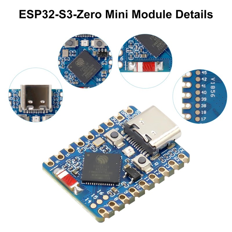 Binghe Pack of 3 ESP S3 Mini Development Board, ESP-32-S3-Zero